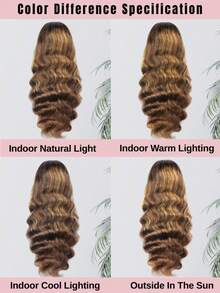 200% 密度蜜金色蕾丝前假发波浪卷发人发混合假发 13x4 高清透明高光渐变色 P4/27 蕾丝前假发 预拔巴西原生发 带婴儿秀发 自然发际线 多种尺寸 完美适合女性 自然造型 - S4/27 - 查看 8