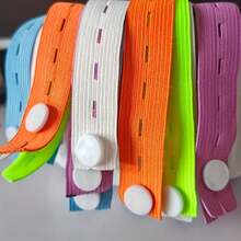 50pcs Colorful Elastic Straps With Adjustable Buttons - Durable Canvas, Ideal For Clothing Storage, Luggage Space Saving, Drawer & Wardrobe Organization, Bedsheet Fasteners, Hanger - 50pcs Mixed Colors - View 4