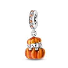 Silver Plated Charm Pinecone Pumpkin Honey Ginkgo Leaves Maple Autumn Series Beads Charm Pendant Ball Suitable For Bracelets DIY Women's Jewelry