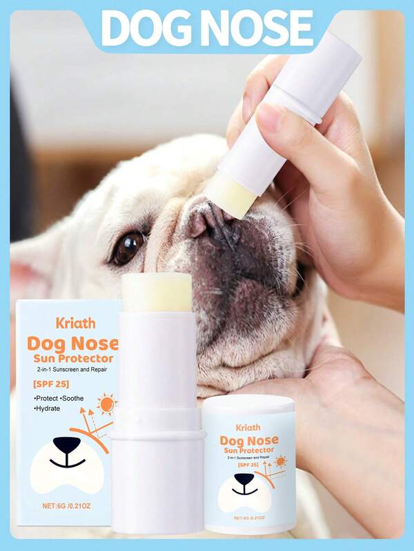 1 Pack Of 6g Dog Nose Protective Cream, Dog Nose Sunscreen Cream, Pet Outdoor UV Protection Shea Butter Vitamin E Gentle Care, Suitable For Daily Walking, Camping, Swimming And Other Outdoor Activities, A Must-Have For Going Out, Suitable For Daily Sun Protection, Special For Pets, Care Without Irritation And More Peace Of Mind