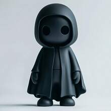 1/2 件 3D 万圣节装饰小雕像 - 带连帽斗篷和富有表现力的眼睛，耐用塑料，适合室内外装饰，适合家庭/办公室/庭院，无需电力，全年趣味装饰，派对装饰，坚固的设计，创意家居装饰