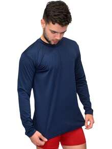Camisa Térmica Compressão Segunda Pele Proteção Uv Masculino - Azul - Visão 2