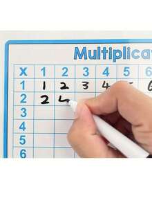 Tabla de multiplicar tamaño A4, herramienta de práctica de operaciones matemáticas para niños, reutilizable para escribir y borrar - Multicolor - Ver 6