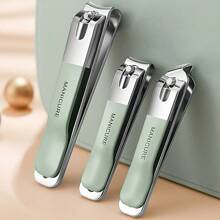 3 Pieces Set Nail Clipper Set, Sharp Fingernail And Toenail Clippers Clippers, Nail File, Thick Nail Trimmer, Stainless Steel Toenail Clippers For Manicure And Pedicure