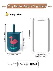 1 cốc hút sữa silicon mini 180ml/6oz cho trẻ mới biết đi, cốc tập uống có ống hút cho trẻ sơ sinh, cốc tập ăn thực tế cho người mới bắt đầu - Màu xanh lam - Xem 5
