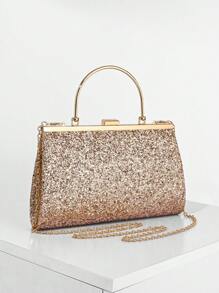 闪粉手提包，迷人优雅，精致低调奢华，闪粉闪耀奢华晚宴包，手拿包，女士水钻手拿包，适合派对女孩、女士、新娘。派对、婚礼、舞会、晚宴/宴会的完美之选，搭配婚纱、女士礼服、舞会礼服、生日礼服的完美之选。 - 香檳色 - 查看 4