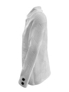 Plus Size Solid Color Mid-Length Slightly Loose Women Office Wear Daily Commute Casual Double-Breasted Blazer Jacket Spring White - White - View 6