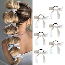 2 Peças Elásticos de Cabelo Versáteis e Doces, Acessórios de Cabelo com Fita Elástica Trançada, Scrunchies de Cabelo com Laço, Porta-rabos de Cavalo, Elásticos de Cabelo, Corda de Cabelo, Elástico de Cabelo, Presentes de Acessórios de Beleza Doméstica para Mulheres