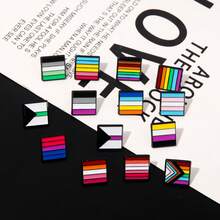 1 Peça Broche de Coração Arco-Íris Bandeira, Paz e Amor, Alfinetes de Esmalte, Roupas, Bolsa, Lapela, Pino, Ícone de Orgulho Gay e Lésbico, Decoração Unissex - Multicolorido - Visão 6