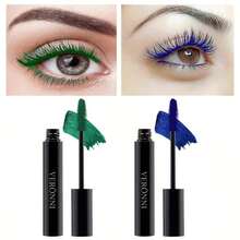 VERONNI 2-Pack Long-Lasting Waterproof Colored Mascara Set, Smudge-Proof, Curling Formula For All Light Beige Types, Blue And Green Shades, Lash Primer, Perfect For Festivals - 彩色 - 查看 1