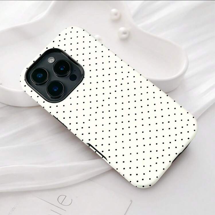 Fashionable Polka Dot Pattern Phone Case Compatible With IPhone17 Pro Max, IPhone16 Pro Max, IPhone15 Pro, 15 Plus, IPhone14 Plus, IPhone13 Pro, IPhone12, IPhone11 Shock-Absorbing Durable Soft-Edge Back Cover With Full-Cover Glossy Protective Case Perfect For Daily Use The Ideal Birthday Or Valentine's Day Gift For Friends And Family - FL2IN1 波爾卡圓點 - 查看 2
