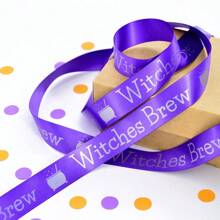 Panglică de satin personalizată de Halloween în 10 culori – Imprimeu personalizat cu nume pentru ambalare elegantă de cadouri, decorare de torturi, nunți și evenimente speciale