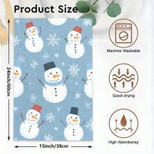 1 set/2 piezas/100 piezas Toallas de cocina y paños de cocina con diseño de muñeco de nieve, adecuados para decoración de interiores en restaurante, cocina, baño, decoración de fiestas, pueden usarse como regalos navideños