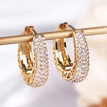 1 pieza de pendientes de oro lujosos, elegantes y exquisitos, adecuados para que las mujeres los usen en reuniones diarias - Pendientes de oro - Ver 13