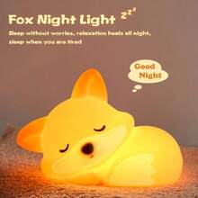 Cute Fox Lamp,Cute Fox Night Light,Dimmable Silicone Animal Night Light Bedside Touch Lamp,Fox Lamps For Bedroom Decor Christmas Gifts - Multicolor - View 8