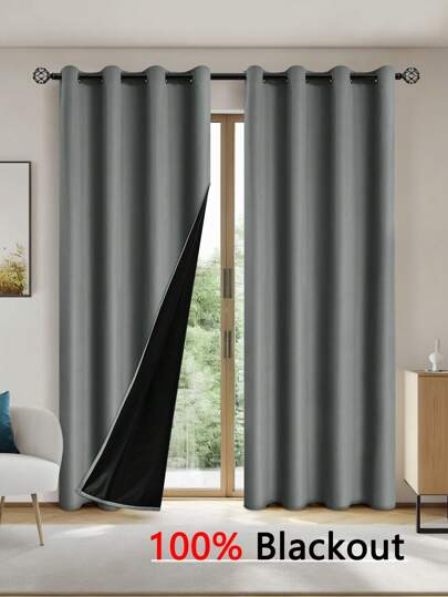 2pcs Blackout Curtains, 100% Waterproof, Thermal Insulated, UV Blocking, Suitable For Luxury Living Room, Bedroom, Home Decor, Christmas Decoration, Bedroom Curtains, Christmas Gift