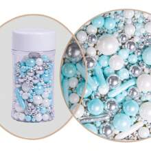 75g/2.6oz Faux Golden Sugar Beads, Baking Cake Decorations, Assorted Shapes & Sizes, Suitable For Cakes, Candies, Cupcakes, Ice Creams, Cookies, Suitable For Festive Celebrations, Birthday Party Cakes,Christma,Back To School