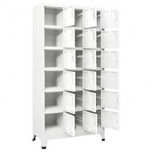 Larryhot Armario Taquilla con 18 Compartimentos Metal 90x40x180 cm, bonito y práctico, ideal para almacenaje y decoración del hogar - Gris - Ver 3