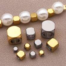 10pcs Stainless Steel Beads Cube Beads Faceted Geometry Beads 2/2.5/3/4/6mm Metal Spacer Bead Square Beads Small Smooth Beads Finding For DIY Bracelet Necklace Jewelry Making - Multicolor - View 3