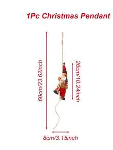 1 Stück Weihnachtsmann Christbaumschmuck, Weihnachtsanhänger mit Schnur, Kletterseil, Fröhliche Weihnachten Dekoration, Weihnachtsbaum Deko, Heimdekoration, Weihnachtsdekoration
