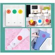 10 Folhas/480 Unidades Etiquetas Redondas Codificadas Coloridas, Adesivos Redondos Codificados em 8 Cores Variadas, Suprimentos Escolares e de Escritório