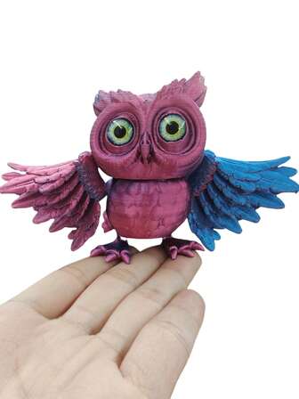 Giocattolo a forma di gufo stampato in 3D: gufo animale realistico con giunti flessibili - decorazione artigianale, decorazione per Ognissanti | Regalo di Natale, adatto come regalo per le vacanze, bomboniere e riempitivi per scatole regalo (colori assortiti)