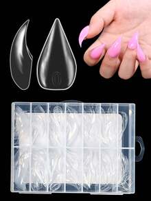 Reusable Crystal Nail Membrane, Eagle Claw Shaped, Quick Extension, Painless Crystal Nail Gel Extension Fake Nails