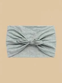 发带女式吸汗带 1 件宽兔耳头带，适合女士，可爱甜美纯色发饰，弹性打结蝴蝶结头带，适合美容和休闲场合，适合发带秋季配饰 - 彩色 - 查看 5