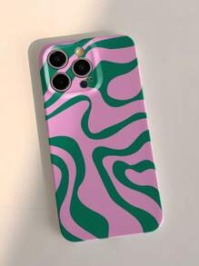 1 件极简艺术色块不对称图案穿孔亮面细丝硬手机壳，适用于 11/12/13/14/15/16 Pro Max 防水防震防摔防刮