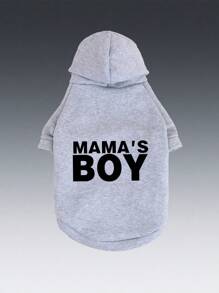 1pc Grey Pet Sweatshirt, Warm Thermal Lined Pet Clothes For Autumn/Winter, Suitable For Poodle, Bichon Frise, Small Dogs, British Shorthair Cats, Anti-Shedding