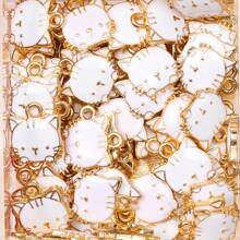 10 件可爱猫咪动物锌合金饰品，适合女士手链耳环 DIY 珠宝制作 - 貓 - 查看 8