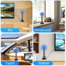 TV Aerial Antenna With Signal Booster & Smart IC Chip – Strong Magnetic Base For Crystal Clear HD Channels – Indoor/Outdoor Use For Bedroom, RV, Camping – Easy Setup With Auto-Scanning Technology - As Depicted - View 4