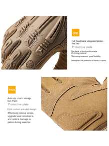 1 Pair Outdoor Sports Full Finger Gloves, Suitable For All Seasons, Hiking, Climbing, Motorcycle Riding, Anti-Slip & Durable, Touchscreen Compatible Men's Gloves