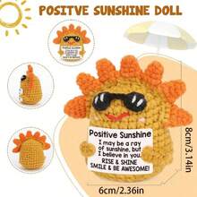 1个火烈鸟咖啡杯蜜蜂哈巴狗浣熊猫头鹰太阳羊手工编织毛绒玩偶挂饰，充满正能量，可以作为小礼物送给亲朋好友。可爱的针织玩具挂饰非常适合摆放在家中的客厅和书桌上，作为生日礼物和房间装饰。可爱的玩偶礼物设计和鼓励的话语，温暖又甜蜜！这些可爱的玩偶将永远是你的朋友，它们会让你感到轻松快乐！ - 彩色 - 查看 14