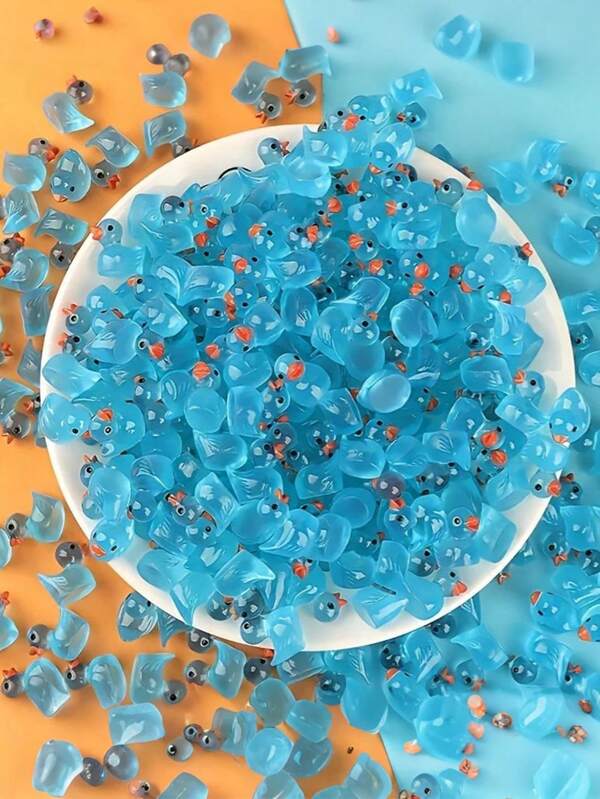 50 قطعة - بطاطين صغيرة مضيئة من الراتنج، ديكورات بطاطين صغيرة مضيئة، لا تحتاج إلى طاقة، ديكورات حرفية ملونة للاستخدام في حوض السمك والمناظر الطبيعية للحدائق وديكورات حفلات المناسبات (عيد الهالوين، عيد الميلاد، )، تضيء تحت الضوء الأسود، بطاطين صغيرة لطيفة باللون الأصفر والأزرق والوردي والبنفسجي، هدايا الحفلات، عيد الفصح