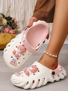 新款女士休闲凉鞋，夏季透气花园鞋，黑色/粉色/绿色/红色可选，舒适软底拖鞋，沙滩及户外度假必备凉鞋，四季皆宜，情人节礼物 - 粉色 - 查看 2