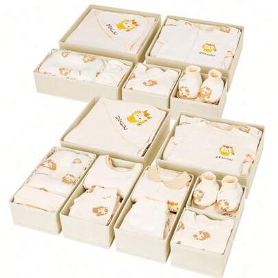 12pcs/6pcs/1pc Baby Room Storage Basket, Foldable Clothes Storage Box, Wardrobe Drawer Type Clothing Storage Box, Underwear Organizer Box For Baby Socks, Bibs, Underwear, Socks, Bras