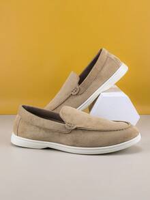 时尚设计师男士莫卡辛平纹绒面革一脚蹬乐福鞋男士皮鞋绅士商务社交鞋男士日常办公室派对婚礼鞋男士情侣约会浪漫晚餐节日礼物返校学生休闲鞋学院风，请选择大一码