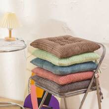 1pc Linen Fabric Seat Cushion, Tatami Mat Cushion, Office Chair Cushion, Bench Cushion, Buttock Cushion, Winter Super Warm Cushion, Festival Cushion Gaming Chair Car Seat Cushion Chair Pillow - Multicolor - View 3