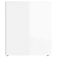 Mesita de noche Larryhot Blanco Brillo 50x39x47 cm, bonita y práctica, ideal para almacenaje y decoración del hogar - Blanco - Ver 6