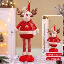 Weihnachtsdekoration, schöne rote Streckpuppe Weihnachtsdekoration Ornament Cartoon Stoff Schneemann Elch Weihnachtsmann Festival DIY Dekoration - Verschiedenfarbig - Übersicht 12