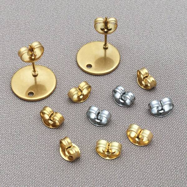 50pcs Stainless Steel Ear Nuts Butterfly Earring Backs Hypoallergenic Surgical Locking Ear Stud Backs For Posts For Jewelry Making Findings