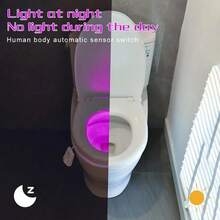 1 件 500mAh 马桶小夜灯运动感应马桶灯 7 色变色浴室装饰 LED 小夜灯夜灯智能灯 - 白色 - 查看 4