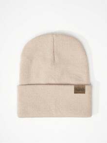 6pcs Solid Color Knit Hat + Solid Color Fingerless Gloves (6-Piece Set), Boys/Girls Outdoor Cold-Proof Casual Winter Beanie Suitable For Daily Wear - White+Beige+Khaki - View 2