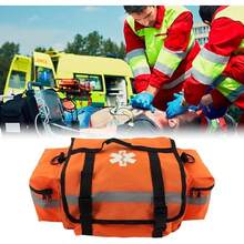 Bolsa de primeros auxilios vacía para traumatismos médicos de emergencia, organizador de bolsa de primeros auxilios EMS EMT, bolsa de hombro 17 x 11 x 7 pulgadas - Naranja - Ver 7