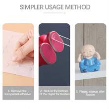 100个双面纳米胶点 - 透明、可移除、无痕，适用于玻璃装饰、学校用品、返校 - 透明 - 查看 4