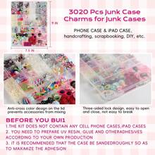 Local Delivery - EIiovcnya 3020 Pcs Junk Case Charms, DIY Junk Phone Case Kit, Rhinestone Beads, Bows, Stars, Love & Letter Charms