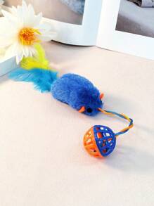 1入組模擬老鼠鈴貓玩具，真實的聲音，互動有趣的寵物毛絨玩具，僅適用於貓