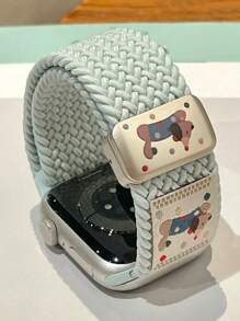 夏季时尚可爱狗磁性尼龙表带适用于 10 Ultra 9 8 7 6 SE 5 可调节针织表带适用于手表 42 毫米 46 毫米 49 毫米 45 40 42 44 38 礼物