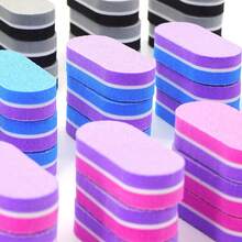 1/10/20/40/80件迷你海绵美甲锉100/180彩色指甲抛光双面打磨抛光角质层去除器修脚美甲锉工具 - 彩色 - 查看 3